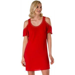 MICHAEL Michael Kors Cold Shoulder Dress RED